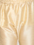 Boy's Pink & Gold-Colored Woven-Design Brocade Slim Fit Sherwani Set